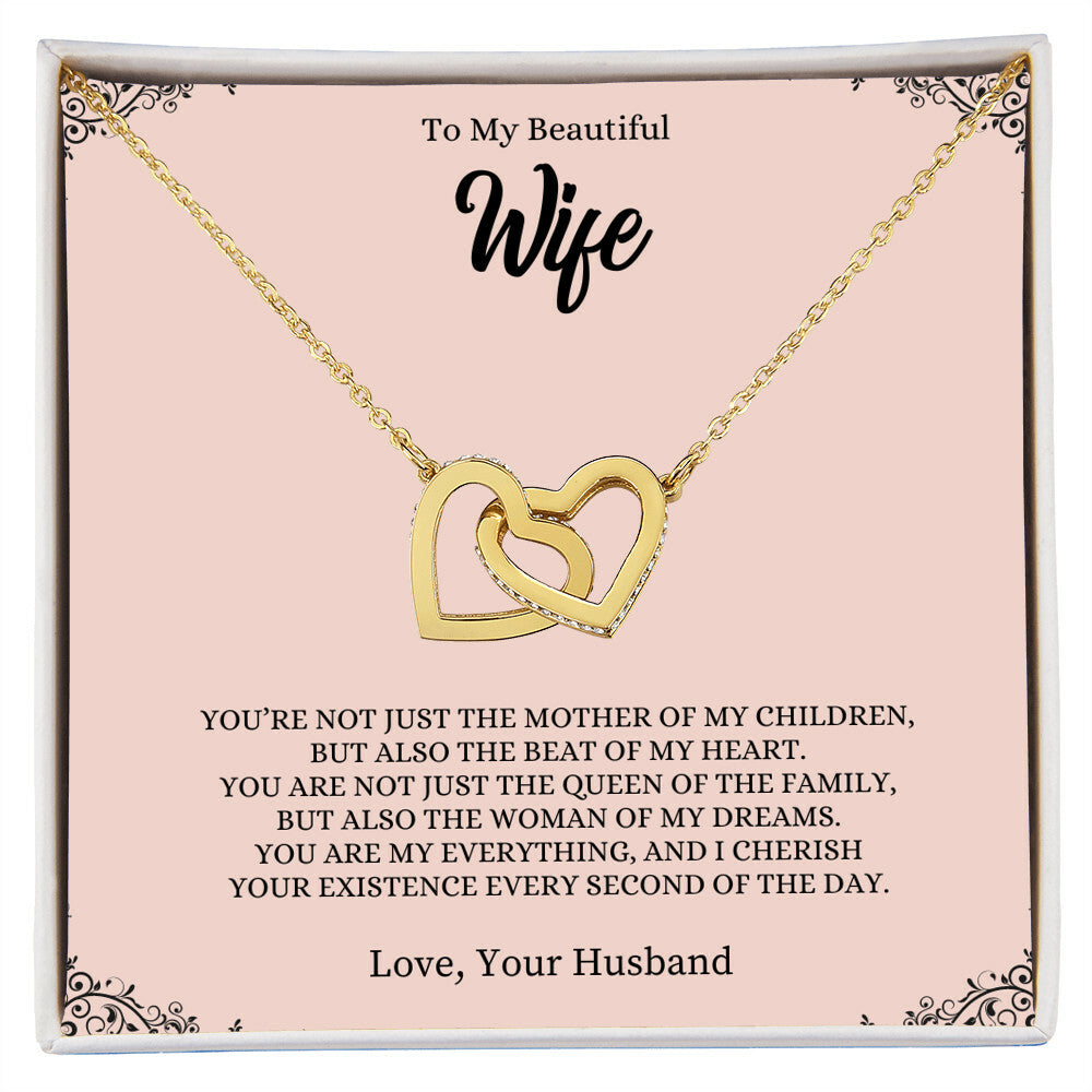 To My Beautiful Wife | Interlocking Hearts necklace