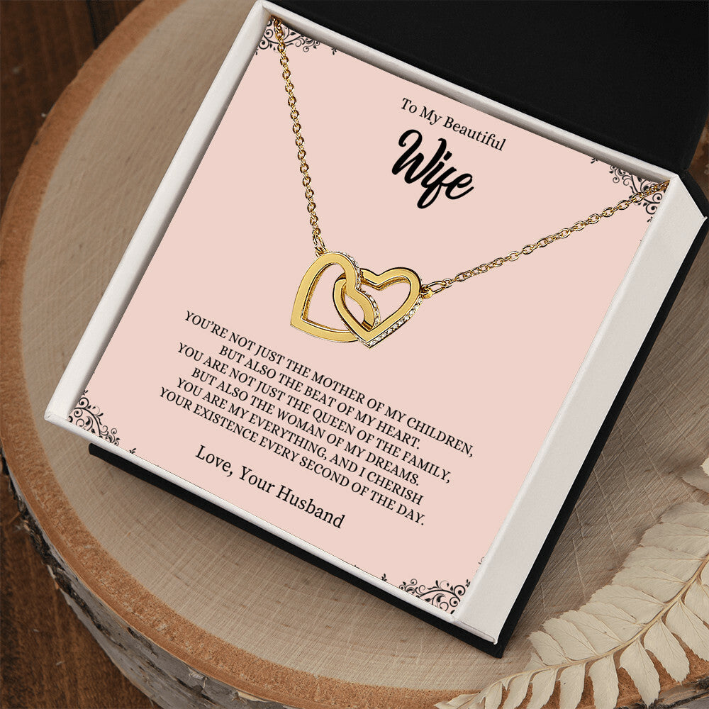 To My Beautiful Wife | Interlocking Hearts necklace