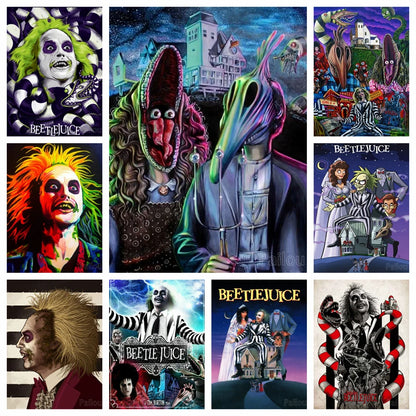 Tim Button beetlejuice 5d Diamond Painting Kit Halloween Ghost Michael Keaton Movie Mosaic Cross Stitch Diy Wall Decor Gift