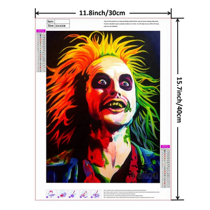Tim Button beetlejuice 5d Diamond Painting Kit Halloween Ghost Michael Keaton Movie Mosaic Cross Stitch Diy Wall Decor Gift