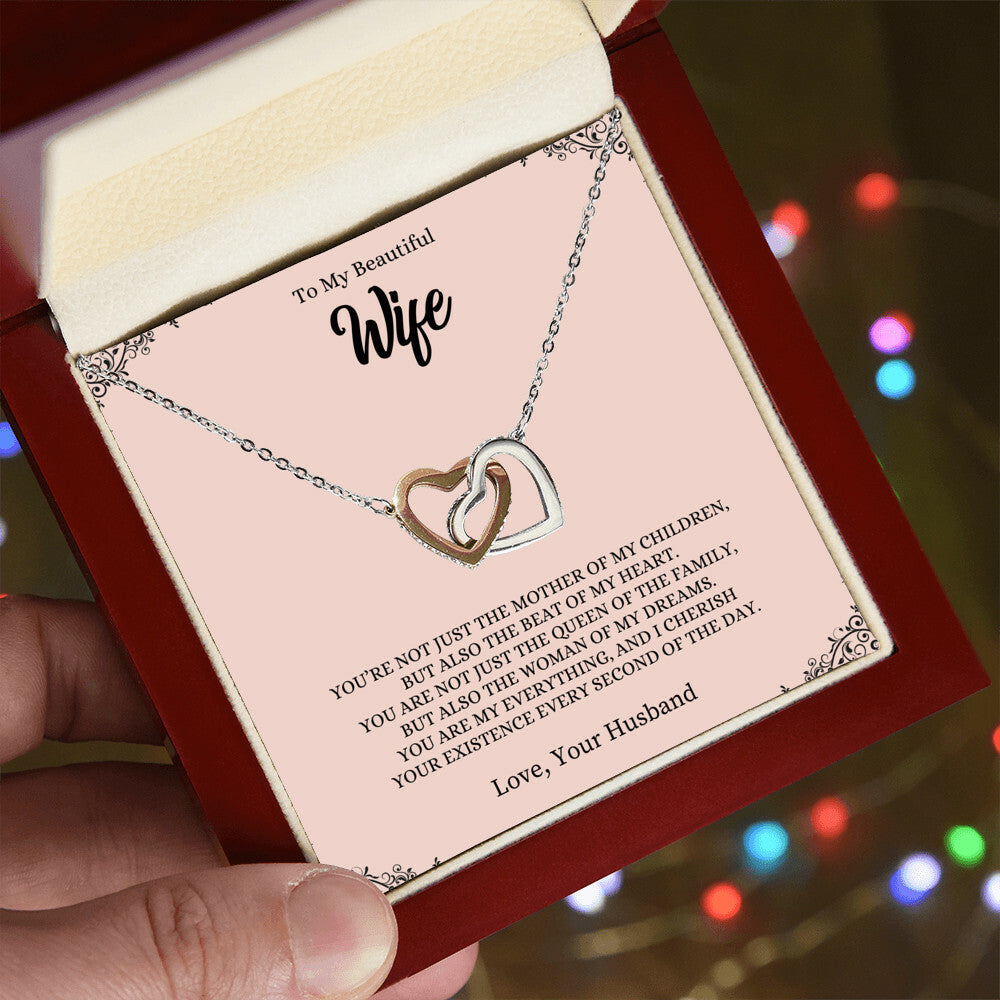 To My Beautiful Wife | Interlocking Hearts necklace